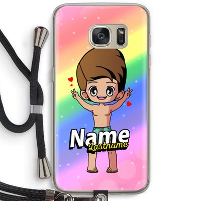 Chibi Maker man: Samsung Galaxy S7 Transparant Hoesje met koord