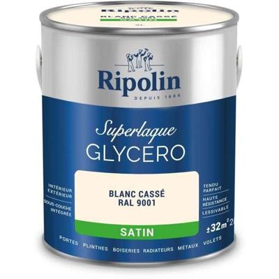 Gebroken witte glyceroftaalzuurlak RAL 9001 satijn - RIPOLIN - 2 L