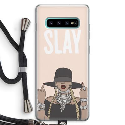 Slay All Day: Samsung Galaxy S10 Plus Transparant Hoesje met koord