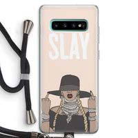 Slay All Day: Samsung Galaxy S10 Plus Transparant Hoesje met koord