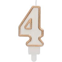 Cijferkaars '4' Wit Goud Chique (9cm) Cijferkaars '4' Wit Goud Chique (9cm)