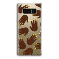 Hands dark: Samsung Galaxy Note 8 Transparant Hoesje - thumbnail