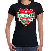 Portugal supporters t-shirt - zwart - voor dames - Portugal - landen shirts - kleding - sport
