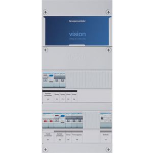 Groepenkast Hager VKG21E-FT 3-groepenverdeler met hoofdschakelaar 2x ALS 30mA +F+T 1-fase