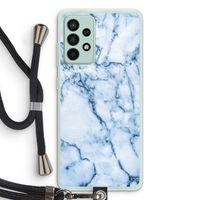 Blauw marmer: Samsung Galaxy A52s 5G Transparant Hoesje met koord