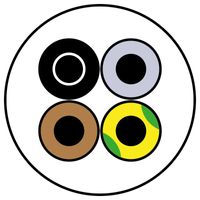 Snoer 4x0,75 vmvs wit rond 100 meter