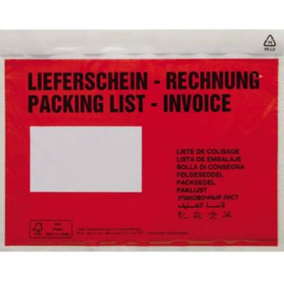 Soennecken Documententas 161276200 DIN C6 Rood Lieferschein-Rechnung, mehrsprachig Zelfklevend 250 stuk(s)