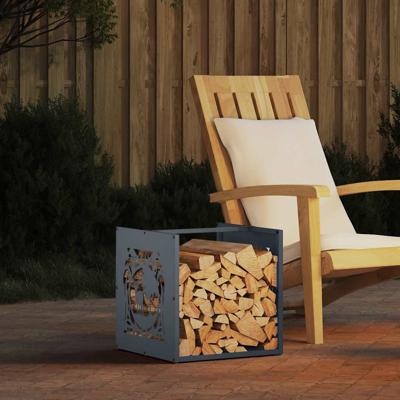 Brandhoutrek 40x40x40 cm koudgewalst staal antracietkleurig