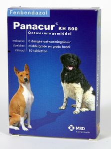 Panacur 500 Ontwormingsmiddel voor middelgrote en grote honden 20 tabletten