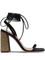 Miu Miu sandales 100 mm à bride cheville nouée - Noir