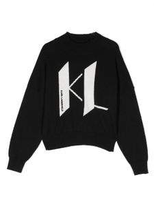 Karl Lagerfeld Kids pull en cachemire mélangé à logo - Noir