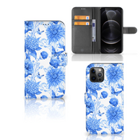 Hoesje voor Apple iPhone 12 Pro Max Flowers Blue - thumbnail