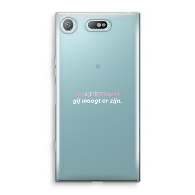 gij moogt er zijn: Sony Xperia XZ1 Compact Transparant Hoesje