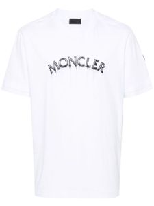 Moncler t-shirt en coton à logo imprimé - Blanc
