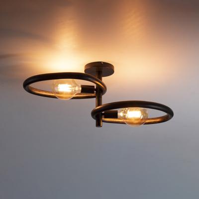 LifestyleFurn Plafondlamp 'Joelle' Artic black finish, 2-lamps