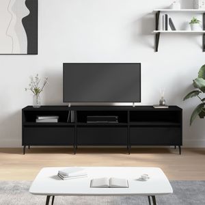 Tv-meubel 150x30x44,5 cm bewerkt hout zwart