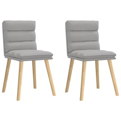 Eetkamerstoelen 2 st stof wolk grijs