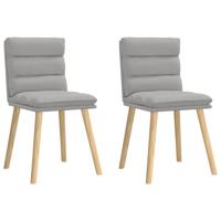 Eetkamerstoelen 2 st stof wolk grijs