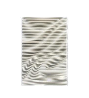 Aleishia Wit Rechthoekig MDF Wandpaneel met Golvend Ontwerp