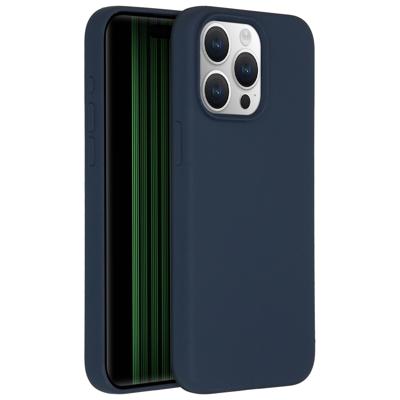 AccezzLiquid Silicone Backcover iPhone 15 Pro Max Telefoonhoesje Blauw