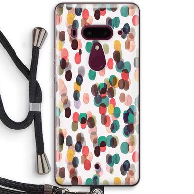 Tropical Dots: HTC U12+ Transparant Hoesje met koord