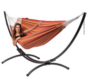 Hangmat met Standaard Tweepersoons 'Arc & Premium' Melon - Oranje - Colombiaanse - 180 kg - Tropilex