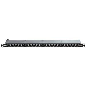 LINDY Patch-Panel 24 poorten Netwerkpatchpaneel 483 mm (19) CAT 6A 0.5 HE Zwart Ingericht