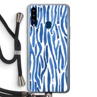 Blauwe nerven: Samsung Galaxy A20s Transparant Hoesje met koord