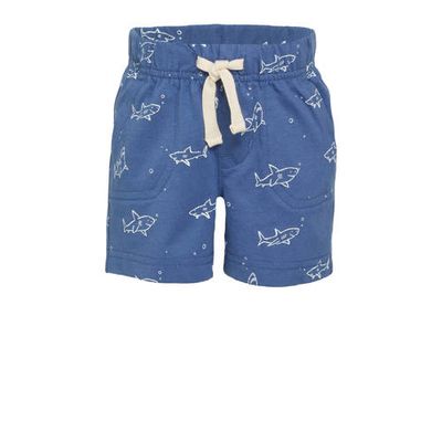 GAP baby regular fit sweatshort met biologisch katoen blauw/wit GAP baby regular fit sweatshort met biologisch katoen blauw/wit