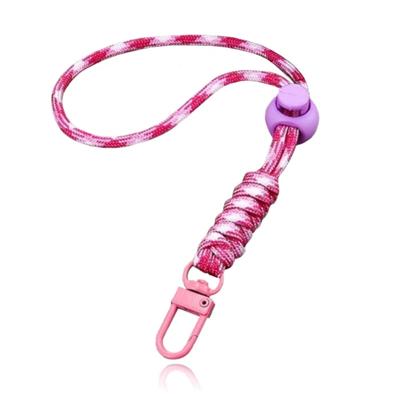 Telefoonkoord/Sleutelhanger met Karabijnsluiting en Koordstopper - Roze