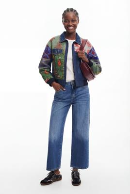 Patchwork spijkerjack - BLUE - L