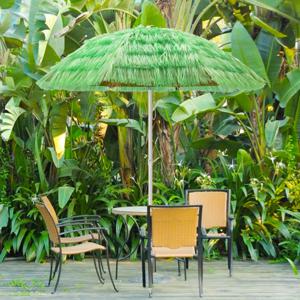 Hawaii Parasol 175 cm Reistriet Marktparasol Tuinparasol Kantelbaar Terrasparasol voor Tuin Strand Buiten Groen