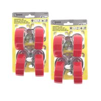 8x Zwenkwiel set met rem 75 mm rood