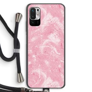 Abstract Painting Pink: Xiaomi Redmi Note 10 5G Transparant Hoesje met koord
