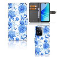 Hoesje voor PPO A57 | A57s | A77 4G Flowers Blue - thumbnail