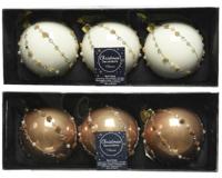 Kerstballenset glas a 3 stuks camel 8cm