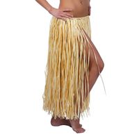 Hawaii verkleed rokje - voor volwassenen - naturel - 75 cm - rieten hoela rokje - tropisch