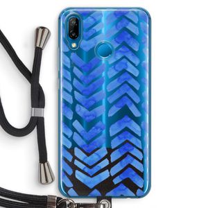 Blauwe pijlen: Huawei P20 Lite Transparant Hoesje met koord