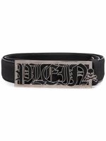 Philipp Plein ceinture en cuir à plaque logo - Noir - thumbnail