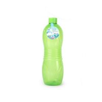 Drinkfles/waterfles/bidon - 1500 ml - transparant/groen - kunststof