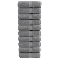 VidaXL Premium washandjes solund 10 stuks grijs 30x30 cm 600 g/m²