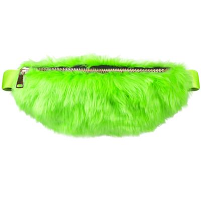 Carnaval verkleed Heuptasje - plush neon - groen - volwassenen - foute party / 80's / 90's