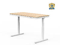 Zit sta bureau Q8, met bamboe bureaublad en draadloze oplader Zit sta bureau Q8, met bamboe bureaublad en draadloze oplader