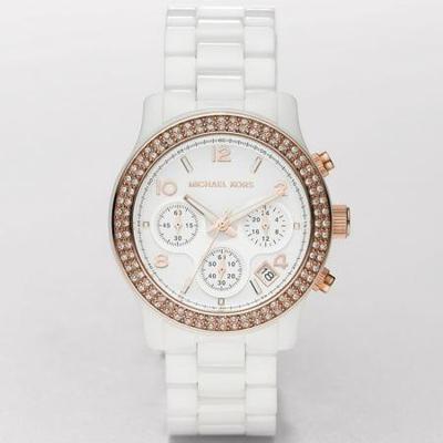 Michael Kors wit keramiek witte wijzerplaat dameshorloge MK5269
