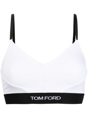 TOM FORD soutien-gorge à logo brodé - Blanc