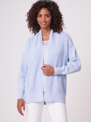 Geribd vest met pofmouwen van zuiver katoen