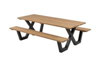 Picknicktafel hardhout metalen frame 230x160 cm Talen Buitenmeubelen - Talen buitenmeubelen