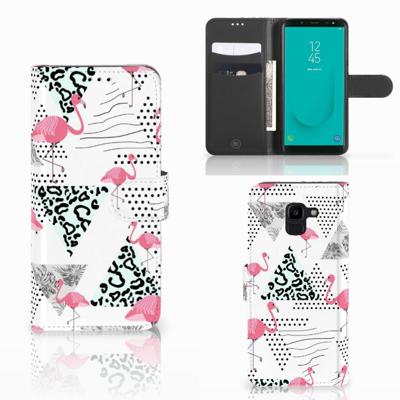 Samsung Galaxy J6 2018 | Telefoonhoesje | Met pasjeshouder | Flamingo Triangle