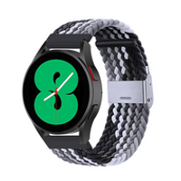 Braided nylon bandje - Grijs / zwart - Samsung Galaxy Watch 3 - 45mm - thumbnail