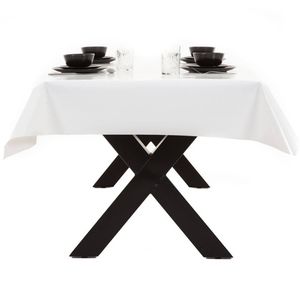 Witte tafelkleed/tafelzeil 140 x 200 cm rechthoekig - Tafellakens